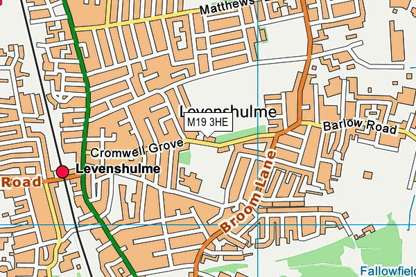Levenshulme Swimming Pools (Closed) map (M19 3HE) - OS VectorMap District (Ordnance Survey)