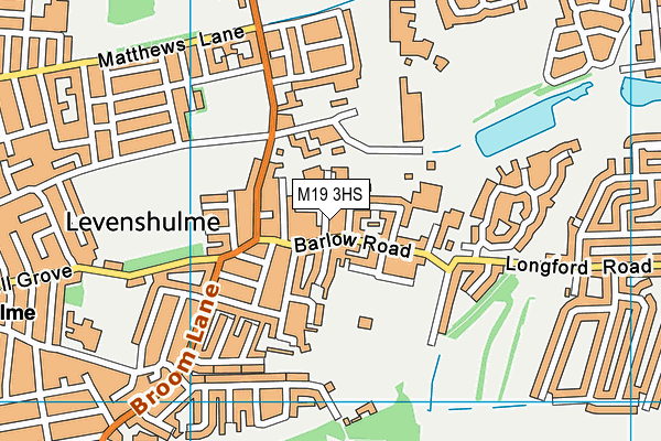 M19 3HS map - OS VectorMap District (Ordnance Survey)