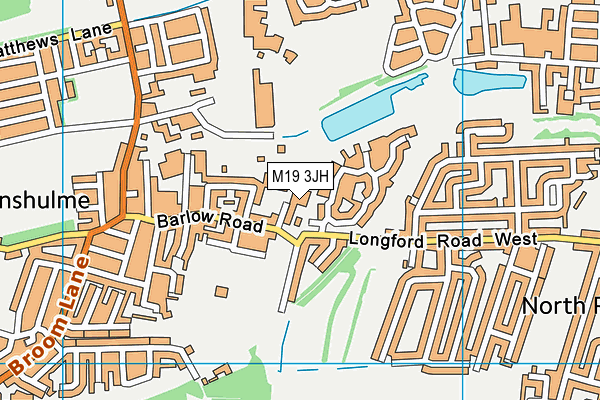 M19 3JH map - OS VectorMap District (Ordnance Survey)