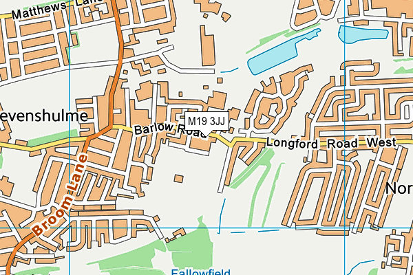 M19 3JJ map - OS VectorMap District (Ordnance Survey)