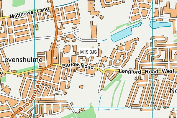 M19 3JS map - OS VectorMap District (Ordnance Survey)