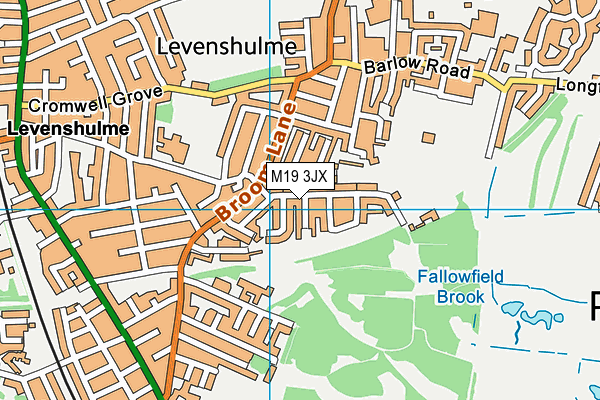 M19 3JX map - OS VectorMap District (Ordnance Survey)