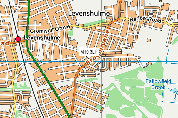 M19 3LH map - OS VectorMap District (Ordnance Survey)