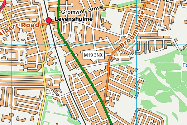 M19 3NX map - OS VectorMap District (Ordnance Survey)