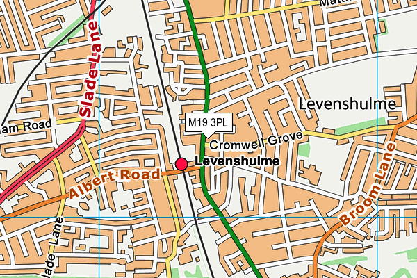 M19 3PL map - OS VectorMap District (Ordnance Survey)