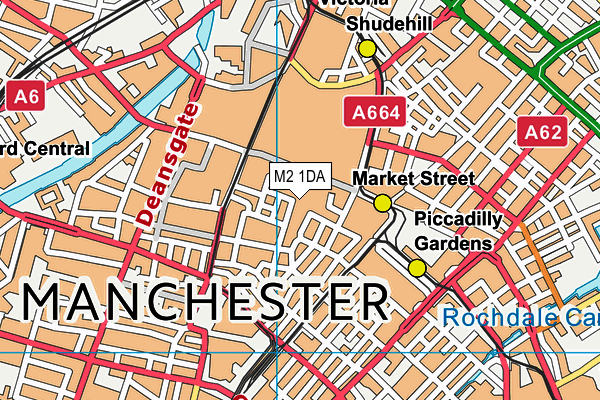 M2 1DA map - OS VectorMap District (Ordnance Survey)