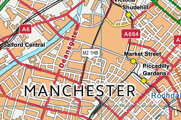 M2 1HB map - OS VectorMap District (Ordnance Survey)