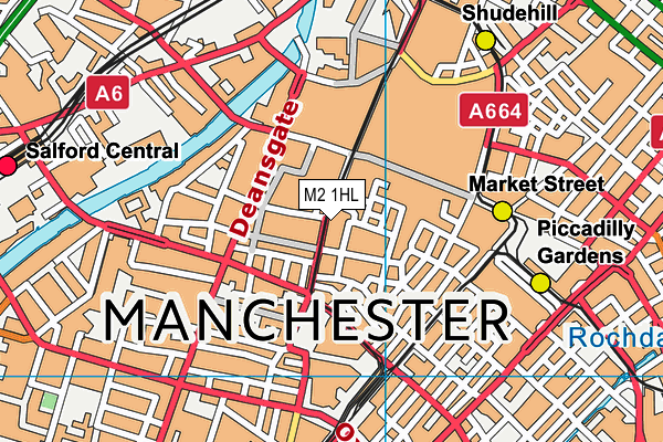 M2 1HL map - OS VectorMap District (Ordnance Survey)