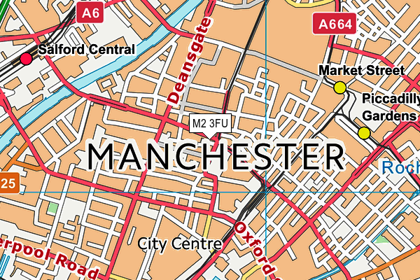 M2 3FU map - OS VectorMap District (Ordnance Survey)