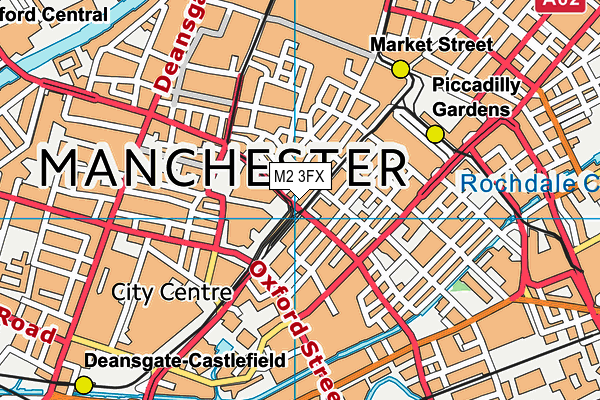 M2 3FX map - OS VectorMap District (Ordnance Survey)