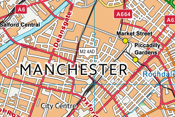 M2 4AD map - OS VectorMap District (Ordnance Survey)