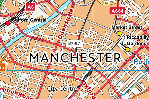 M2 4LA map - OS VectorMap District (Ordnance Survey)