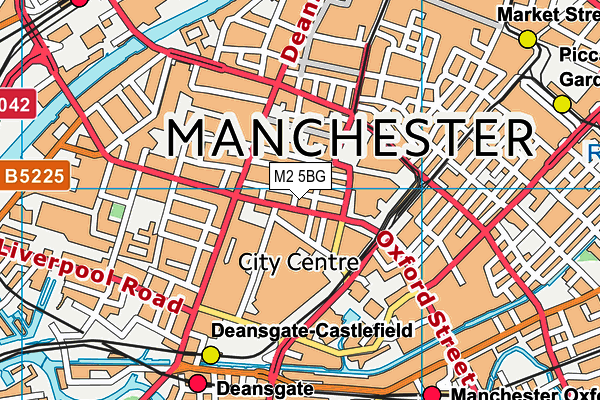 M2 5BG map - OS VectorMap District (Ordnance Survey)