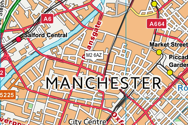 M2 6AZ map - OS VectorMap District (Ordnance Survey)