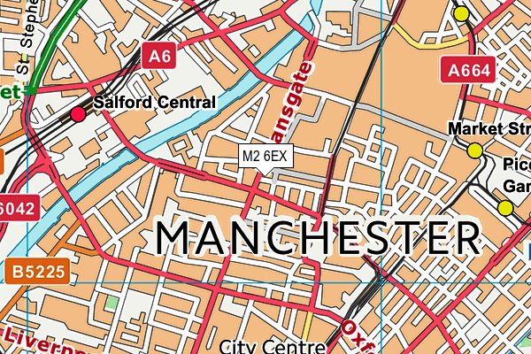 M2 6EX map - OS VectorMap District (Ordnance Survey)