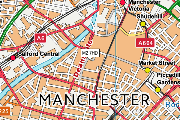 M2 7HD map - OS VectorMap District (Ordnance Survey)