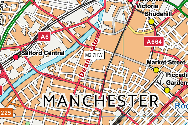 M2 7HW map - OS VectorMap District (Ordnance Survey)