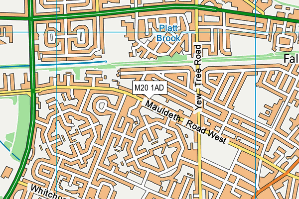 M20 1AD map - OS VectorMap District (Ordnance Survey)