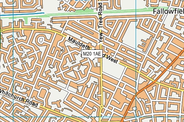 M20 1AE map - OS VectorMap District (Ordnance Survey)