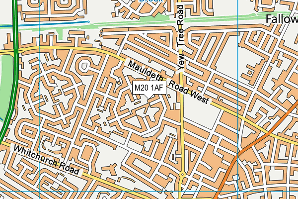 M20 1AF map - OS VectorMap District (Ordnance Survey)