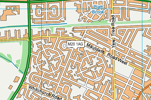 M20 1AG map - OS VectorMap District (Ordnance Survey)