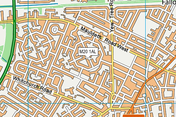 M20 1AL map - OS VectorMap District (Ordnance Survey)