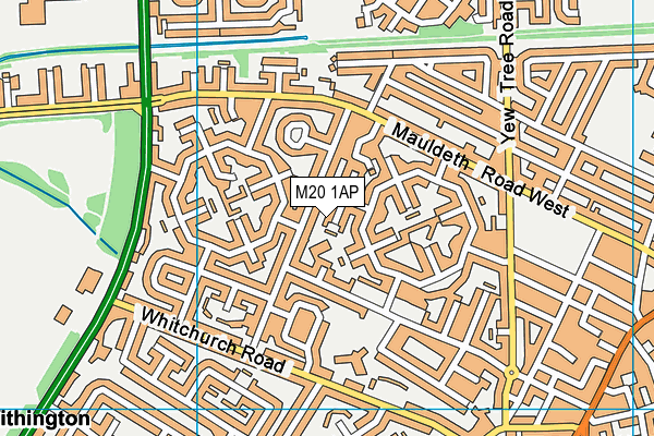 M20 1AP map - OS VectorMap District (Ordnance Survey)
