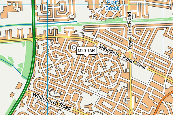 M20 1AR map - OS VectorMap District (Ordnance Survey)