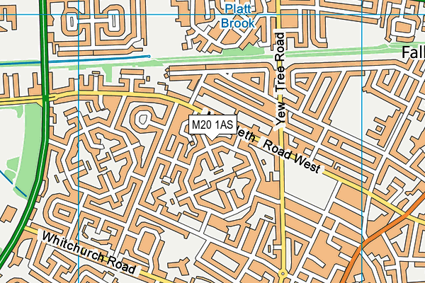 M20 1AS map - OS VectorMap District (Ordnance Survey)