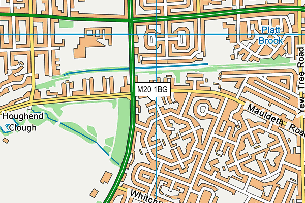 M20 1BG map - OS VectorMap District (Ordnance Survey)