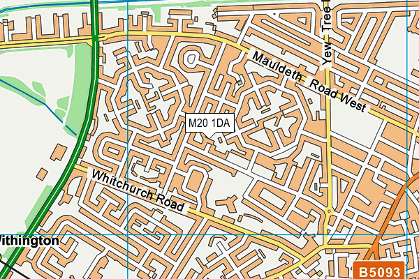 M20 1DA map - OS VectorMap District (Ordnance Survey)