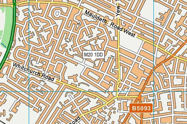 M20 1DD map - OS VectorMap District (Ordnance Survey)