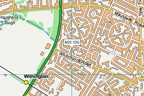 M20 1DG map - OS VectorMap District (Ordnance Survey)