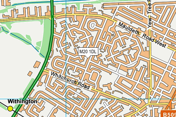 M20 1DL map - OS VectorMap District (Ordnance Survey)