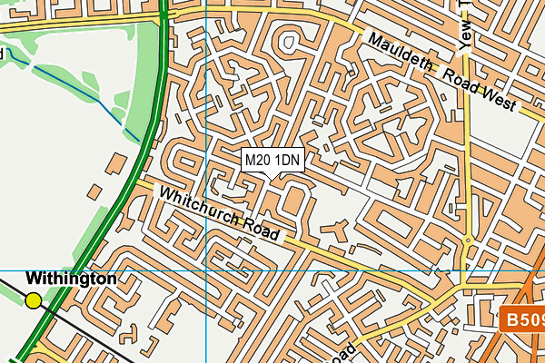 M20 1DN map - OS VectorMap District (Ordnance Survey)