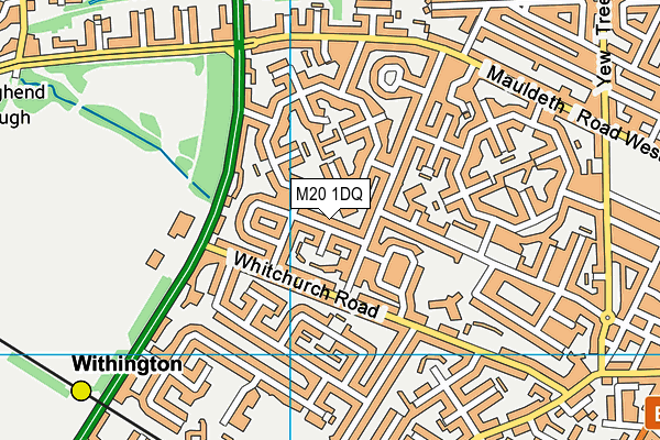 M20 1DQ map - OS VectorMap District (Ordnance Survey)