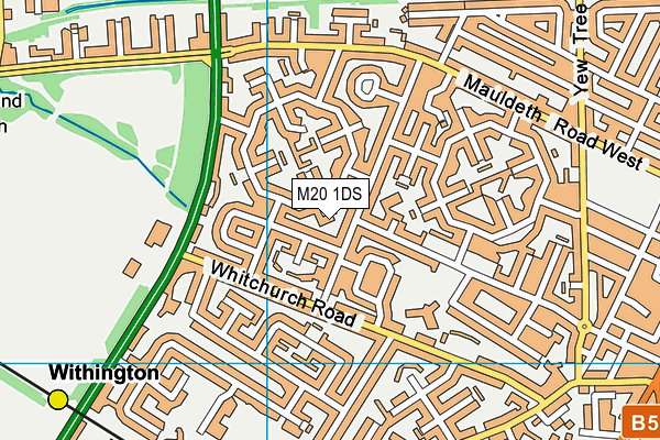 M20 1DS map - OS VectorMap District (Ordnance Survey)