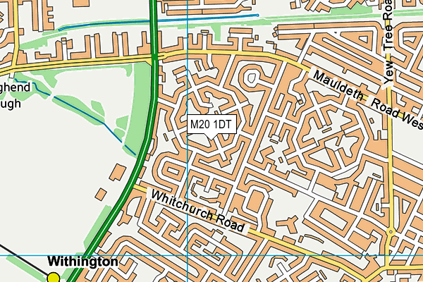 M20 1DT map - OS VectorMap District (Ordnance Survey)