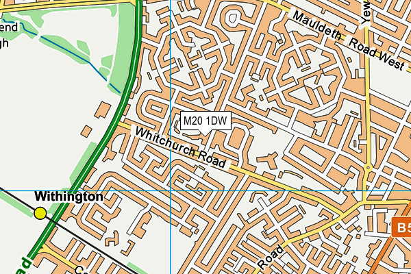 M20 1DW map - OS VectorMap District (Ordnance Survey)