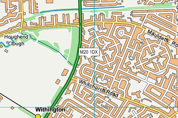 M20 1DX map - OS VectorMap District (Ordnance Survey)