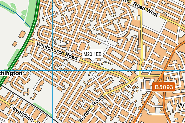 M20 1EB map - OS VectorMap District (Ordnance Survey)