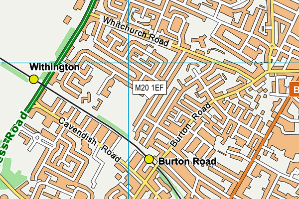 M20 1EF map - OS VectorMap District (Ordnance Survey)