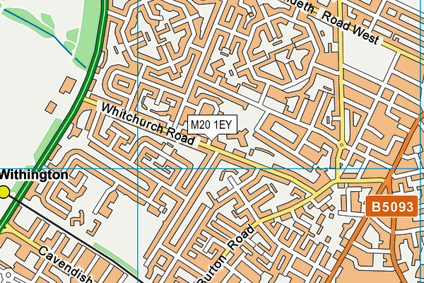 M20 1EY map - OS VectorMap District (Ordnance Survey)