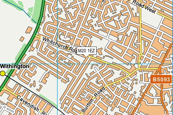 M20 1EZ map - OS VectorMap District (Ordnance Survey)