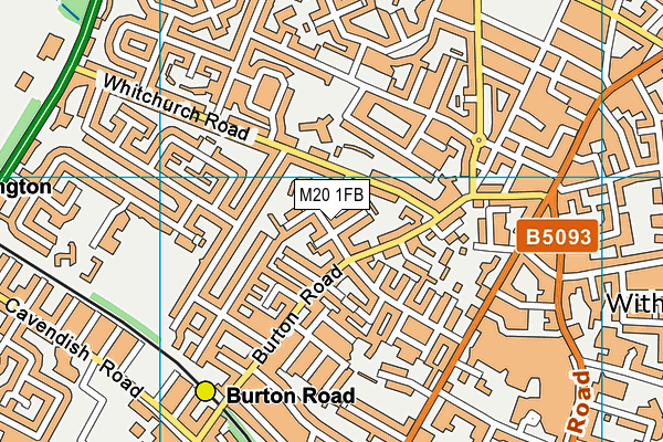 M20 1FB map - OS VectorMap District (Ordnance Survey)