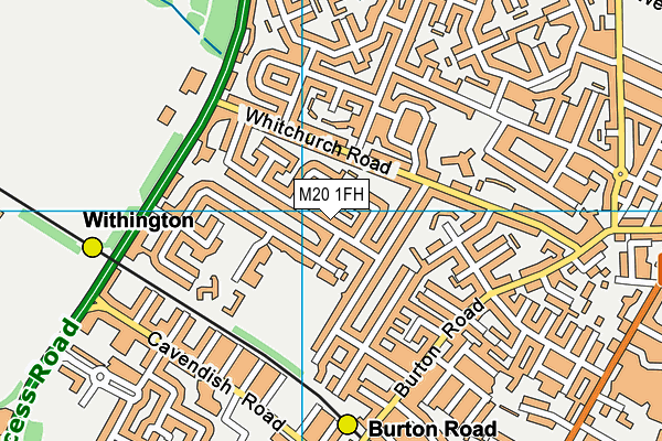 M20 1FH map - OS VectorMap District (Ordnance Survey)