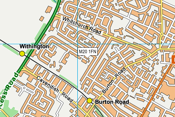 M20 1FN map - OS VectorMap District (Ordnance Survey)