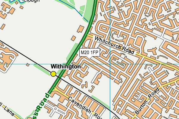 M20 1FP map - OS VectorMap District (Ordnance Survey)