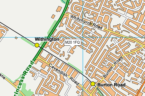 M20 1FQ map - OS VectorMap District (Ordnance Survey)