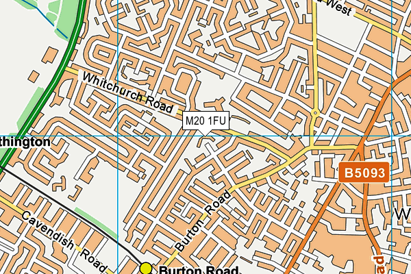 M20 1FU map - OS VectorMap District (Ordnance Survey)